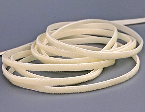 finemark 3 m x 9 mm Samtband Creme (564 Eggshell) Ivory Dekoband Velour einseitig Samt festkantig Velvet Ribbon zum nähen dekorieren von finemark