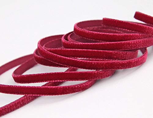 finemark 3 m x 9 mm Samtband DUNKELROT (644 scarlet) Dekoband Velour einseitig Samt festkantig Velvet Ribbon zum nähen dekorieren von finemark