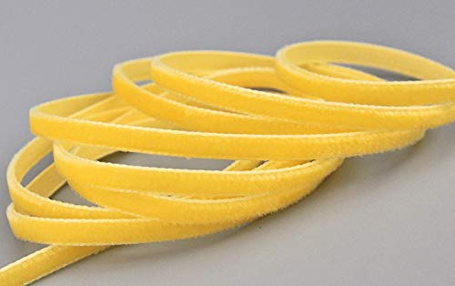 finemark 3 m x 9 mm Samtband GELB (573 Yellow) Dekoband Velour einseitig Samt festkantig Velvet Ribbon zum nähen dekorieren von finemark