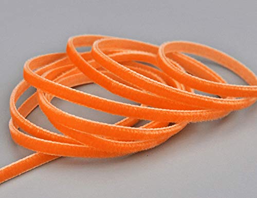 finemark 3 m x 9 mm Samtband ORANGE (445) Dekoband Velour einseitig Samt festkantig Velvet Ribbon zum nähen dekorieren von finemark