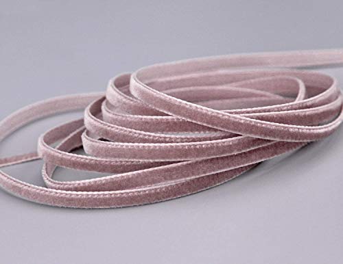 finemark 3 m x 9 mm Samtband ROSA-GRAU Altrosa Dunkel (263 Colonial Rose) Dekoband Velour einseitig Samt festkantig Velvet Ribbon zum nähen dekorieren von finemark