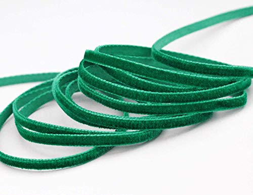 finemark 3 m x 9 mm Samtband SMARAGDGRÜN (456 Emerald) Dekoband Velour einseitig Samt festkantig Velvet Ribbon zum nähen dekorieren von finemark