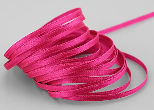 finemark 50 m x 3 mm Satinband PINK (606) doppelseitiges Schleifenband aus Satin ohne Draht weich und glänzend Geschenkband Deko Band double face Dekoband Dekorieren Kordel Basteln von finemark