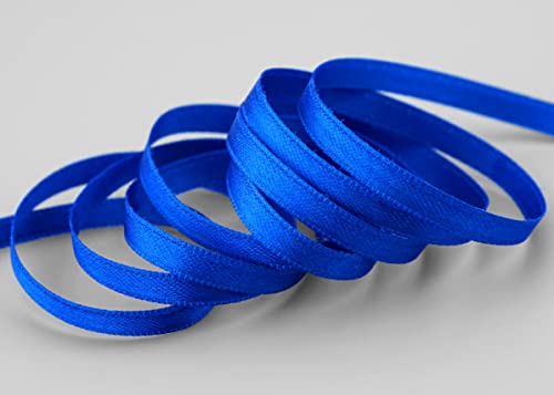 finemark 50 m x 6 mm Satinband BLAU Royalblau (614) doppelseitiges Schleifenband aus Satin ohne Draht weich und glänzend Geschenkband Deko Band Double face Dekoband Dekorieren Kordel Basteln von finemark