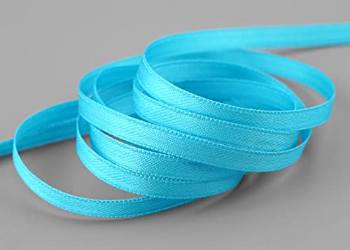 finemark 50 m x 6 mm Satinband HIMMELBLAU Türkis (612) doppelseitiges Schleifenband aus Satin ohne Draht weich und glänzend Geschenkband Deko Band Double face Dekoband Dekorieren Kordel Basteln von finemark