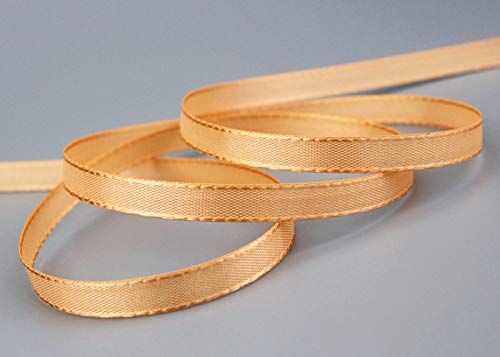 finemark 50 m x 8 mm TAFTBAND APRICOT Dekoband Geschenkband Stoffband Tischdeko Hochzeit Ostern Schleifenband Visco TAFT Kartengestaltung Basteln schmal für kleine Schleifen von finemark