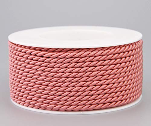 25 m x 4 mm Kordel ALTROSA Rolle Deko Drehkordel mit Glanz Rosa Schnur gedreht Kordelband ohne Draht zum Dekorieren Basteln Annähen Dekokordel von finemark