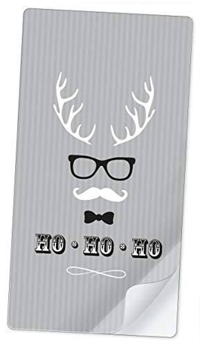 10 STICKER RECHTECKIG HIPSTER HIRSCH WEIHNACHTSHIRSCH HO HO HO GRAU • Etiketten Aufkleber Weihnachten Geschenkverpackung Verpackung Banderole • 96 mm x 50,8 mm, matt von fioniony