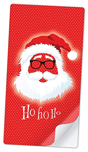 20 STICKER RECHTECKIG NIKOLAUS WEIHNACHTSMANN HO HO HO ROT • Etiketten Aufkleber Weihnachten Geschenkverpackung Verpackung Banderole • 96 mm x 50,8 mm, matt von fioniony