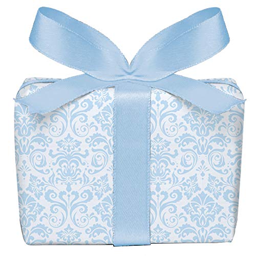 5er Set Geschenkpapier Bögen Hellblau mit Ornamente, für Kinder Kindergeburtstag Baby Geburt Taufe für Jungs in Blau, Format 50 x 70 cm von fioniony