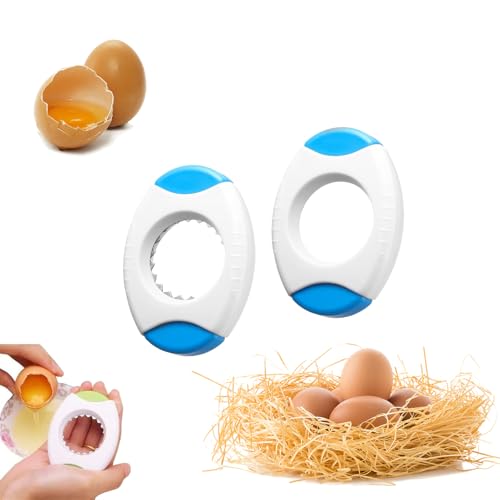 Egg Shell Opener, Egg Peeler Egg Separator for Raw Eggs Boiled Eggs, Boiled Egg Opener for Quickly Cutting Off the Tops of Cooked Eggs, Egg Shell Scissors Opener Kitchen Gadgets Tools (Blue2pcs) von fjaldjfu