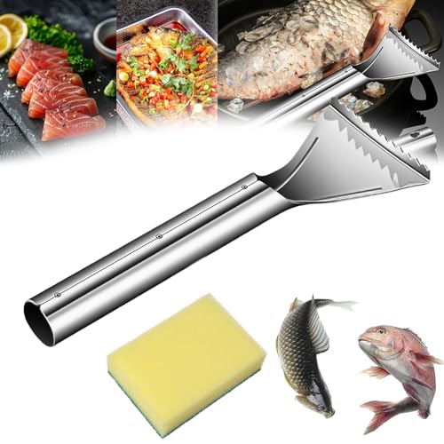 Sharp Stainless Steel Fish Scaler, Portable Fish Peeler, Portable Cordless fish scale remover, Kitchen Tool 304 Stainless Steel for Daily Cooking, Professional Chefs, Restaurants (1Pcs) von fjaldjfu