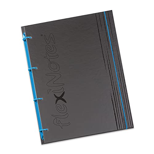 flexiNotes NOTIZBUCH A5, Typ: fN Black, Himmelblau, 75 Blatt kariert - Ring S von flexiNotes