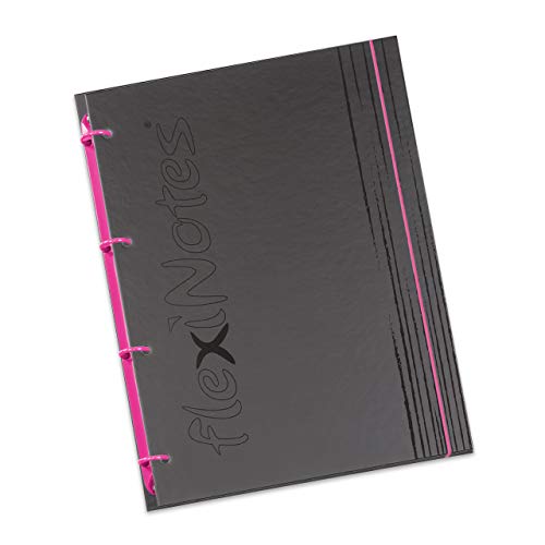 flexiNotes NOTIZBUCH A5, Typ: fN Black, Pink, 75 Blatt kariert - Ring S von flexiNotes