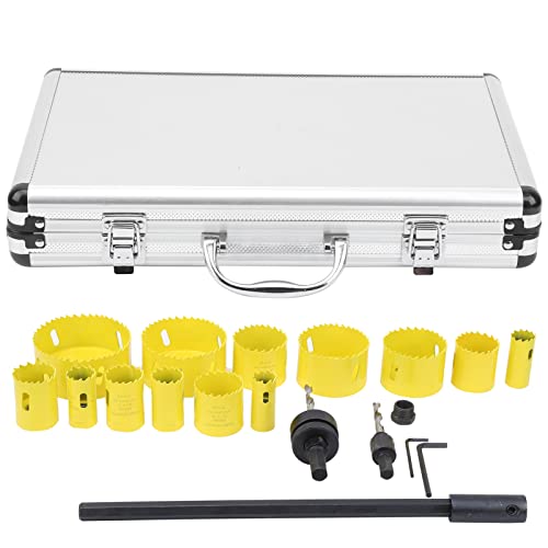 FLEXMAN 19PCS Lochsäge Klingenschneider Kit, 0,7~3,0 Zoll Schnellarbeitsstahl Metallöffner mit Schraubenschlüssel, Schraubenbohrer, Lochsägen Kit für Holz, Metall, Kunststoff von flexman