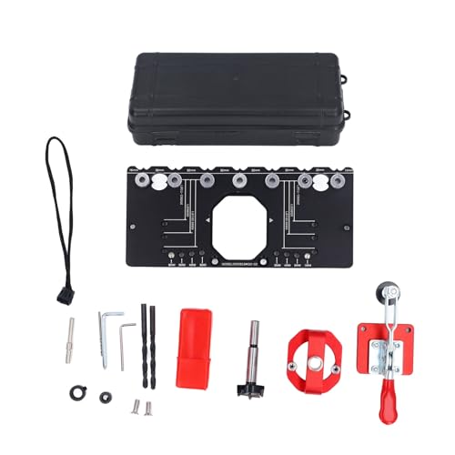 FLEXMAN Verdeckte Scharnierlehre, 35 mm, Vielseitige Scharnierbohrlehre aus Aluminiumlegierung, Lochführung, Holzbearbeitungswerkzeuge, Verstellbare Türscharnierlehre für die Monta von flexman