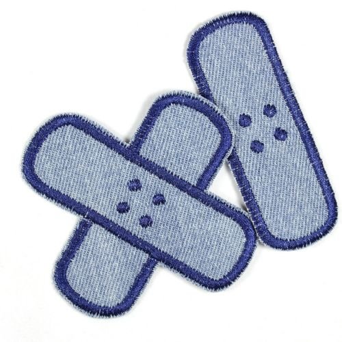 Bügelflicken Pflaster Bügelbilder aus Jeans Flicken zum aufbügeln hellblau dunkelblau Set klein mittel 2 Aufbügler Patches für Kinder und Erwachsene von flickli zum reparieren von Kleidung und Hosen von Wertstueck Flickli