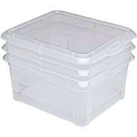 3 flink & sauber Aufbewahrungsboxen transparent 20,0 x 16,0 x 9,0 cm von flink & sauber