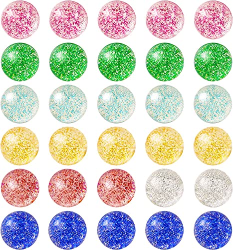 flintronic 30 Stück Flummis, 32mm Flummi Hüpfbälle Glitzer Hüpfbälle Spielzeug Geschenk für Kinder Gastgeschenke, Flummies für Kinder Mitgebsel Kindergeburtstag Give aways Partygeschenke von flintronic