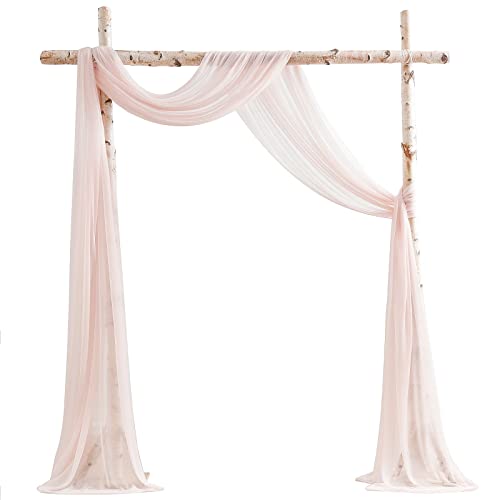 Floroom Vorhangstoff für Hochzeitsbögen, 2 Paneele, 6 m, Rouge, Chiffon, Drapiervorhänge, Hochzeitszeremonie, Empfang, Girlande, Dekorationen von floroom