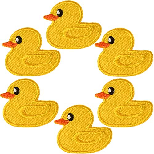 10 Stück 5,8 cm Ente bestickte Patches niedliche gelbe Ente zum Aufbügeln auf Kleidung Kleid Jacken Mützen DIY Ente Stickerei Patches Nähen Handwerk Dekoration von flysclean