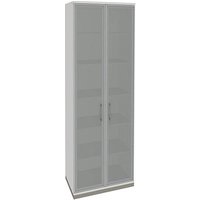 fm Aktenschrank Oldenburg, 4260429767786 lichtgrau, Acrylglas satiniert 5 Fachböden 80,0 x 44,2 x 222,1 cm von fm