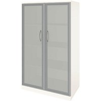 fm Aktenschrank Sidney, 4260672331741 weiß, Acrylglas satiniert 3 Fachböden 80,0 x 44,2 x 151,7 cm von fm