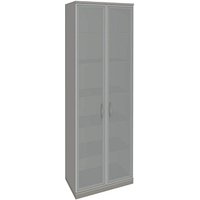 fm Aktenschrank Sidney, 4260267328996 lichtgrau, Acrylglas satiniert 5 Fachböden 80,0 x 44,2 x 222,1 cm von fm