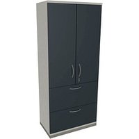 fm Aktenschrank Sidney, 4260429769889 weiß, lavagrau 2 Fachböden 80,0 x 44,2 x 186,9 cm von fm