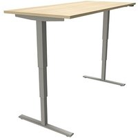 fm fastline elektrisch höhenverstellbarer Schreibtisch königsahorn rechteckig, T-Fuß-Gestell silber 180,0 x 80,0 cm von fm