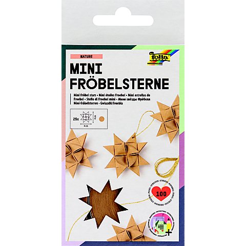 Papierstreifen-Set  Mini Fröbelsterne, natur, 100 Streifen von folia (Bringmann)