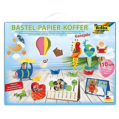 folia Bastelpapier-Koffer "Allgemein", 110-teilig von folia (Bringmann)