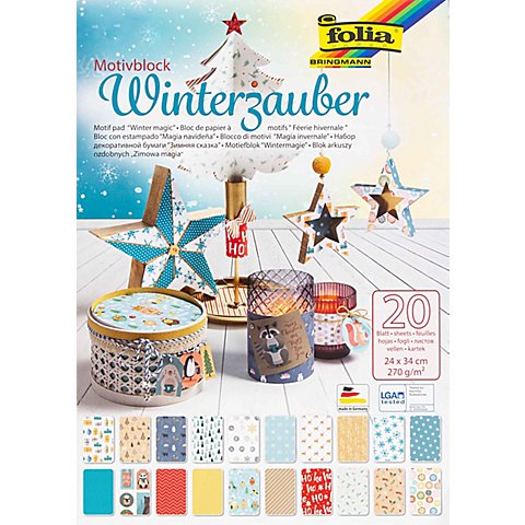 folia Papierblock "Winterzauber", 24 x 34 cm, 20 Blatt von folia (Bringmann)