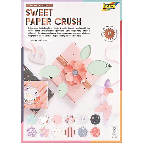 folia Papierblock "sweet paper crush", pastell, 21 x 29,7 cm, 12 Blatt von folia (Bringmann)