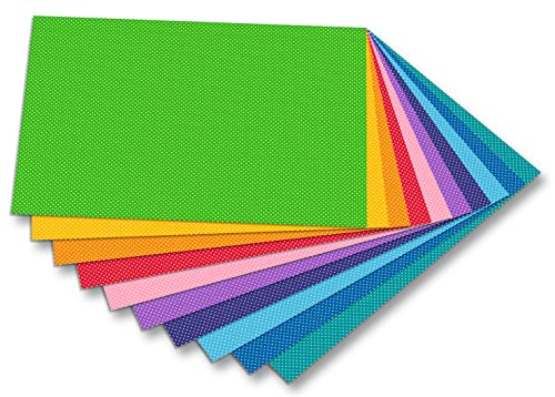 10 Blatt Motivkarton-Set "Punkte" ca. 70x50cm bunter Mix Geschenkpapier Karten gestalten Verpackung Stärke: 300g/qm von folia