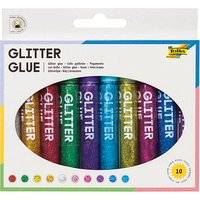 10 folia Glitter Glue Klebestifte 10 x 9,5 ml von folia