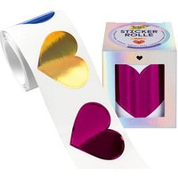 folia Aufkleber Hearts Herzen, pink/gold/blau, 48 St. von folia