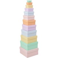 Pappschachteln "Quadrat", Pastellfarben, 12er-Set von folia