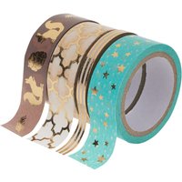 Washi Tape Set "Hot Foil", Türkis/Gold von folia