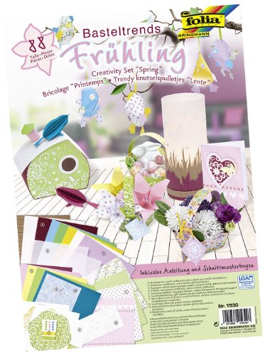 folia 1930 - Basteltrends "Frühling" 88 Teile - Kreativset für Kinder und Erwachsene mit verschiedenen Trendmaterialien von Baker Ross