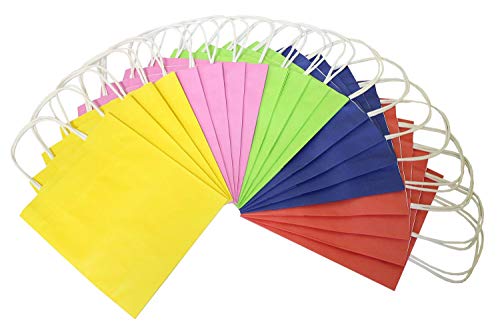 folia 21209/10 - Papiertüten aus Kraftpapier, Geschenktüten, 10 Stück, ca. 12 x 5,5 x 15 cm, farbig sortiert - zum Basteln, Verzieren und Verschenken von folia