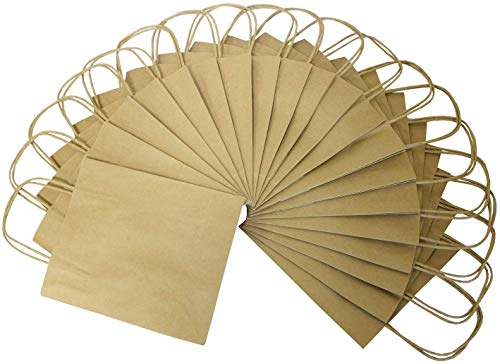 folia 22410 - Papiertüten aus Kraftpapier, Geschenktüten, 20 Stück, 24 x 12 x 31 cm, natur - zum Basteln, Verzieren und Verschenken von folia