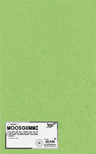 folia 231051 - Moosgummi, 2 mm, ca. 20 x 29 cm, 10 Bögen, hellgrün - ideal für vielseitige Bastelarbeiten von folia