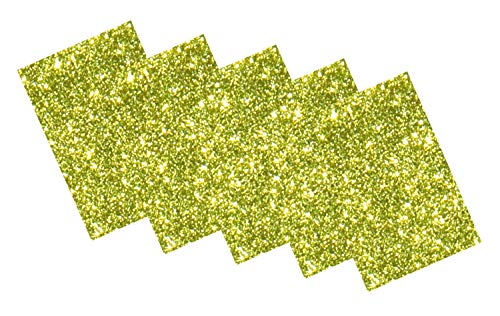 folia 231951 - Glitter-Moosgummi II einseitig selbstklebend, 5 Blatt in hellgrün, je 20 x 29 cm groß, ca. 2 mm stark, zum Verzieren, Basteln und Erstellen von Stickern von folia