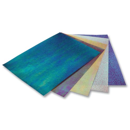 folia 311009 Irisierendes Papier 75g/m², 50x70cm, 2 Prägungen, mehrfarbig (10 Bogen) von folia