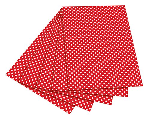 folia 5902 - Fotokarton rot mit weißen Punkten, 50 x 70 cm, 10 Bogen - beidseitig bedruckt - zum Basteln und kreativen Gestalten von Karten, Fensterbildern und für Scrapbooking von folia