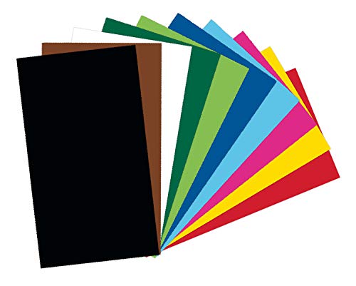 folia 63509 - folia 63509 - Tonpapier Mix, ca. 35 x 50 cm, 130 g/m², 20 Blatt sortiert in 10 Farben, zum Basteln und kreativen Gestalten von Karten, Fensterbildern und für Scrapbooking von folia