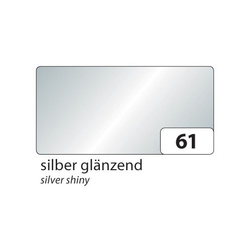 folia 6461 Tonpapier 130 g/m², DIN A4, Silber glänzend (100 Bogen) von folia