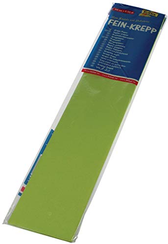 folia 822145-10 - Krepppapier, 10 Lagen in weißgrün, jede Lage ca. 50 x 250 cm, 32 g/m², sehr elastisches und dünnes Papier, mit einer unebenen und rauen Oberfläche von folia