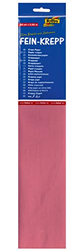 folia 822176-10 - Krepppapier, 10 Lagen in rose, jede Lage ca. 50 x 250 cm, 32 g/m², sehr elastisches und dünnes Papier, mit einer unebenen und rauen Oberfläche von folia